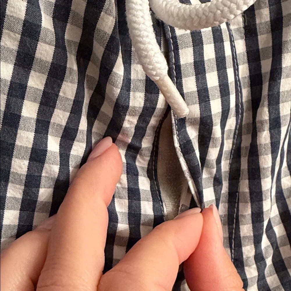 Brooks Brothers Navy and White Checkered Swim Shorts